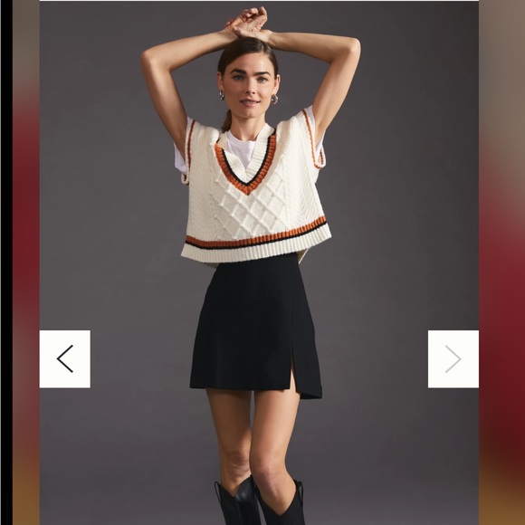 Anthropologie Sweaters - NWT Anthropologie Willa Cable-Knit Sweater Vest XL  Casual White Black